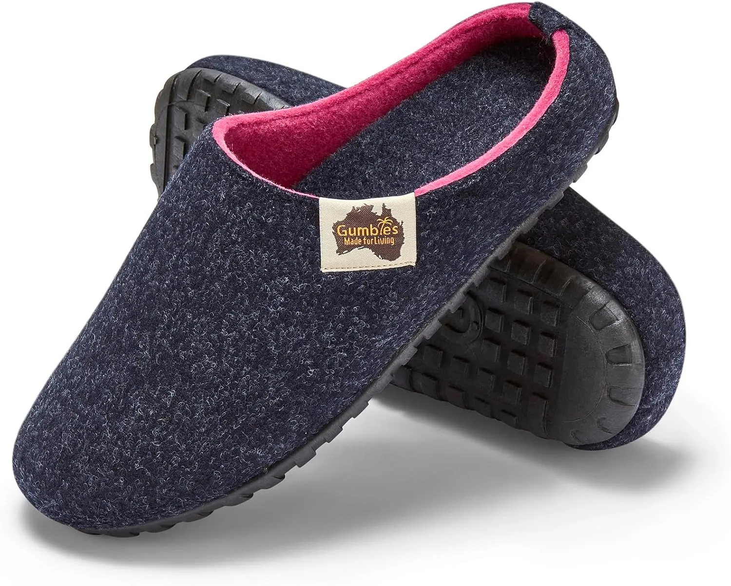 Gumbies Outback Slippers for Indoors and Outdoors, Eco-friendly Felt Uppers, Recycled Rubber Outsoles - Comfort Guaranteed