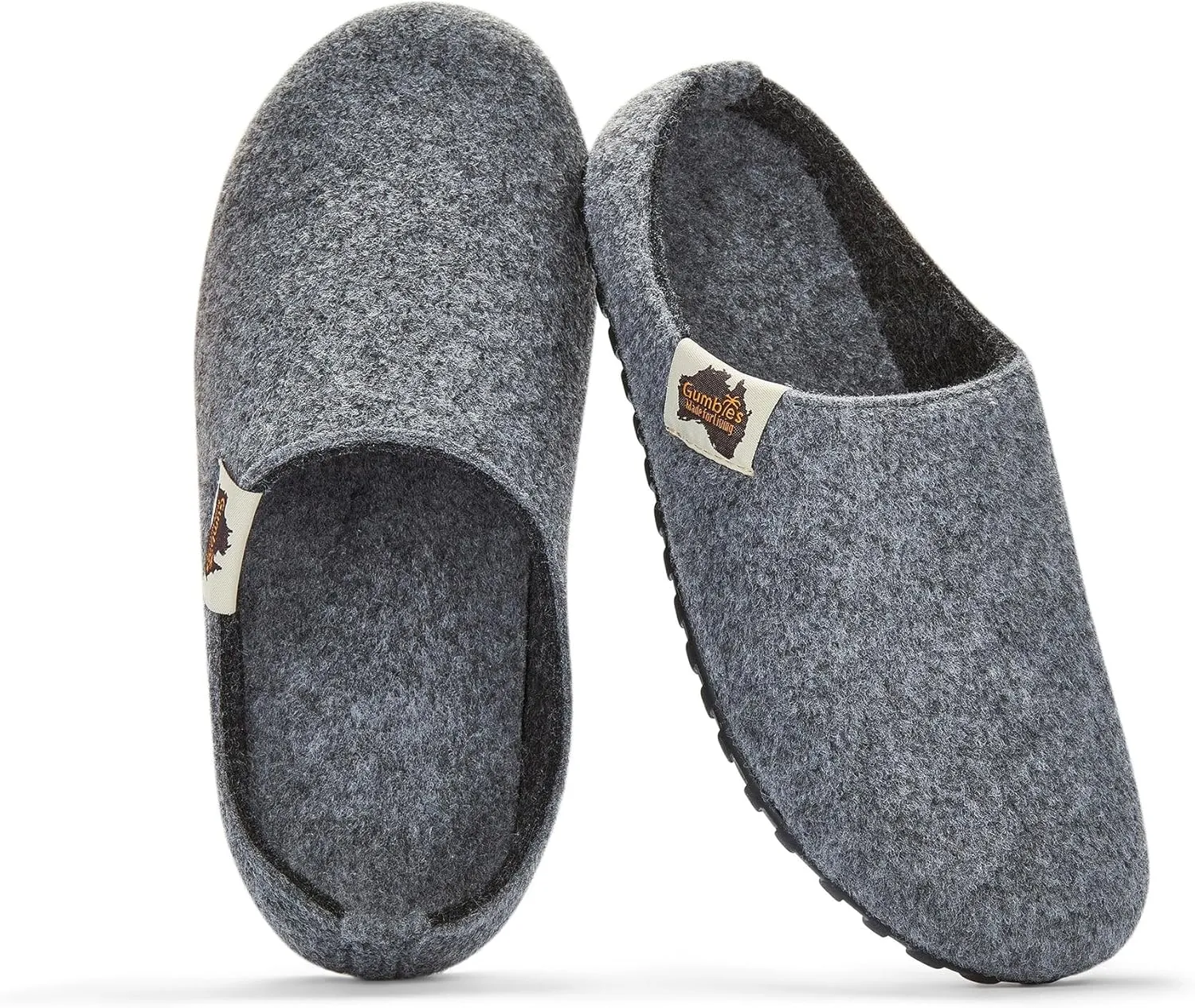 Gumbies Outback Slippers for Indoors and Outdoors, Eco-friendly Felt Uppers, Recycled Rubber Outsoles - Comfort Guaranteed