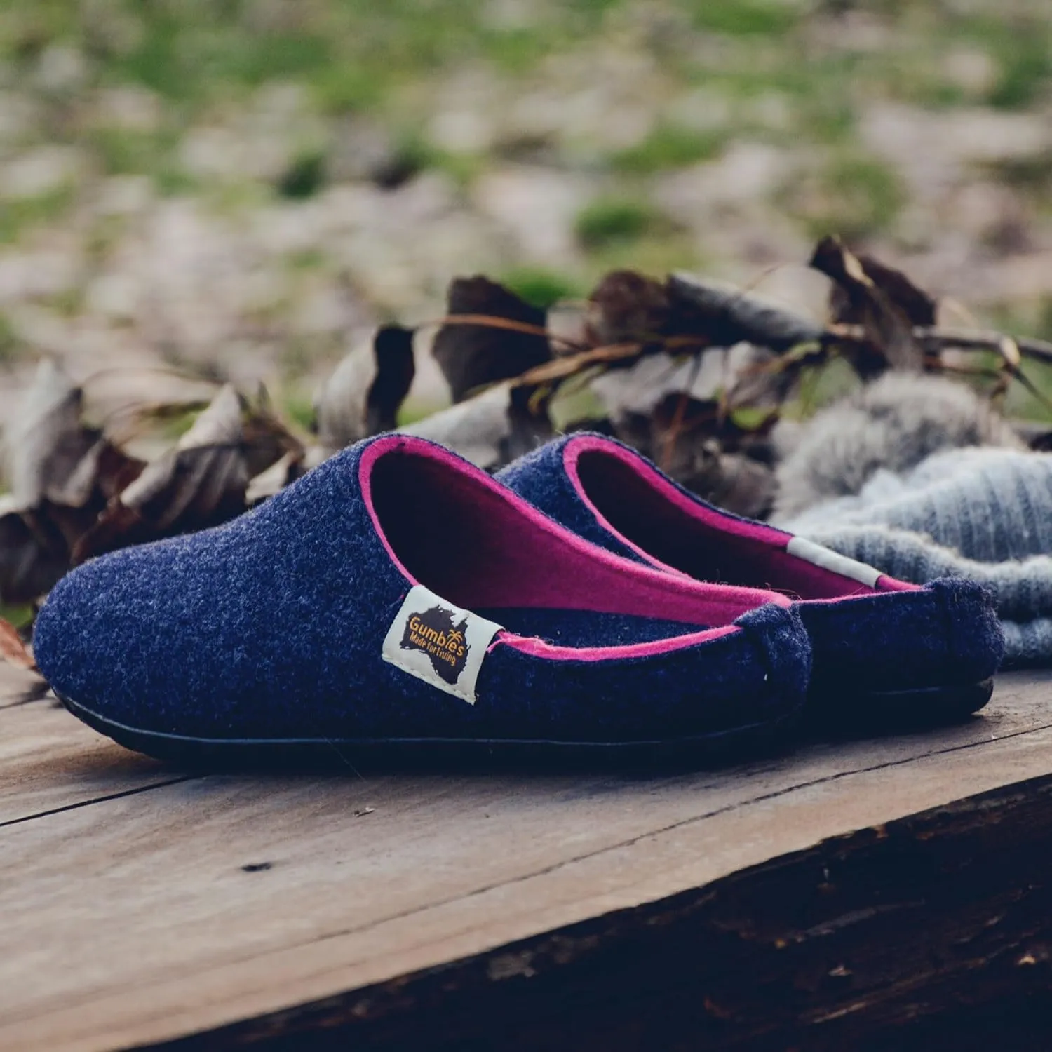 Gumbies Outback Slippers for Indoors and Outdoors, Eco-friendly Felt Uppers, Recycled Rubber Outsoles - Comfort Guaranteed