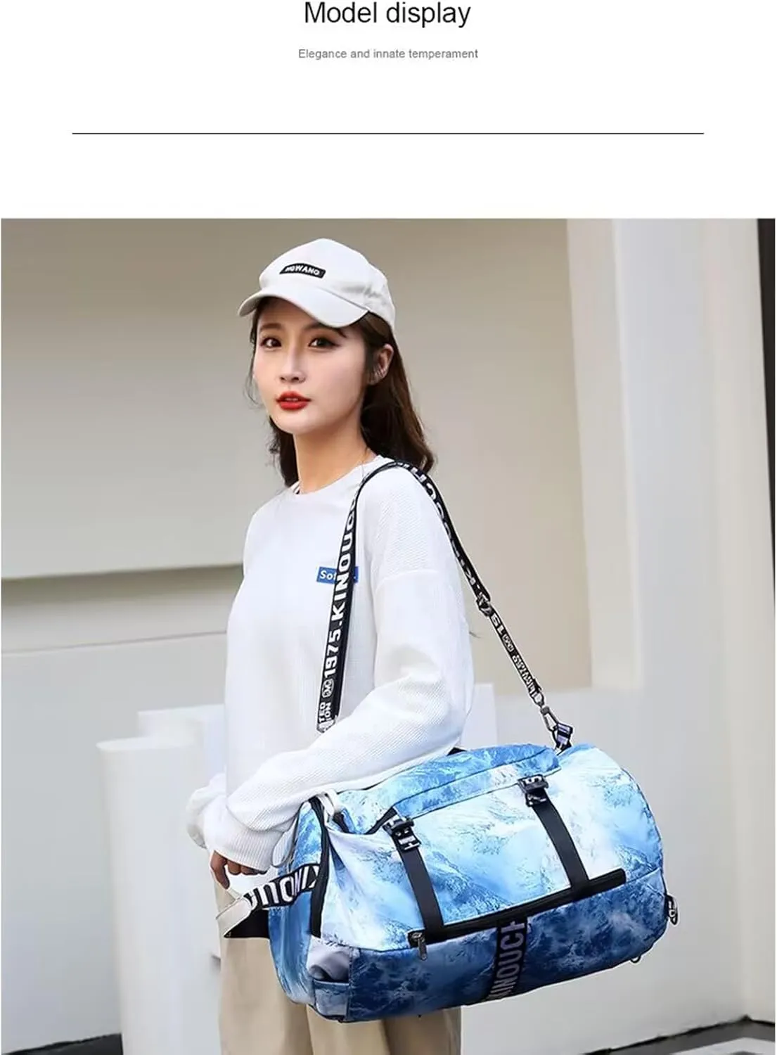 Gym Sport Bag Backpack Duffle Bag for Men and Women Black