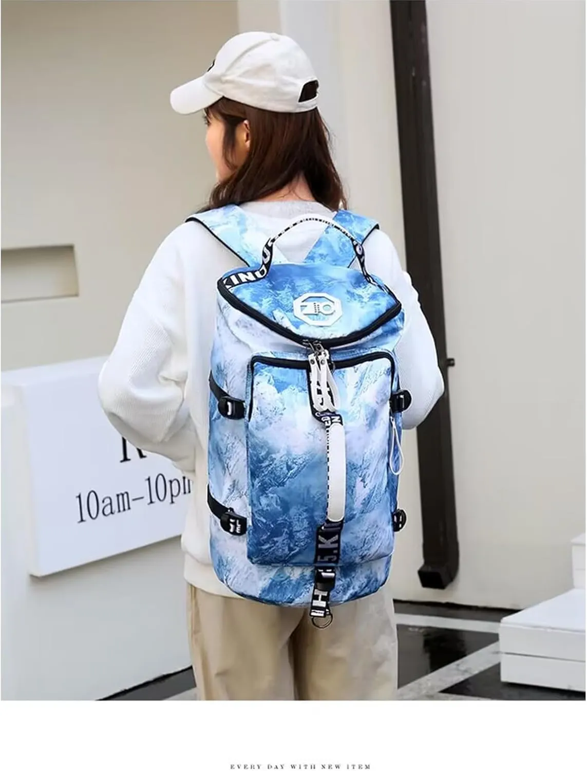 Gym Sport Bag Backpack Duffle Bag for Men and Women Black