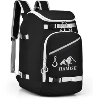 Hamish Ski Boot Bag,1.76cu ft 50L Waterproof large capacity Ski Boots Bag Backpack,Snowboard Travel Lightweight Ski Bag Backpack for Ski Helmet, Goggles, Gloves, Skis, Snowboard & Accessories