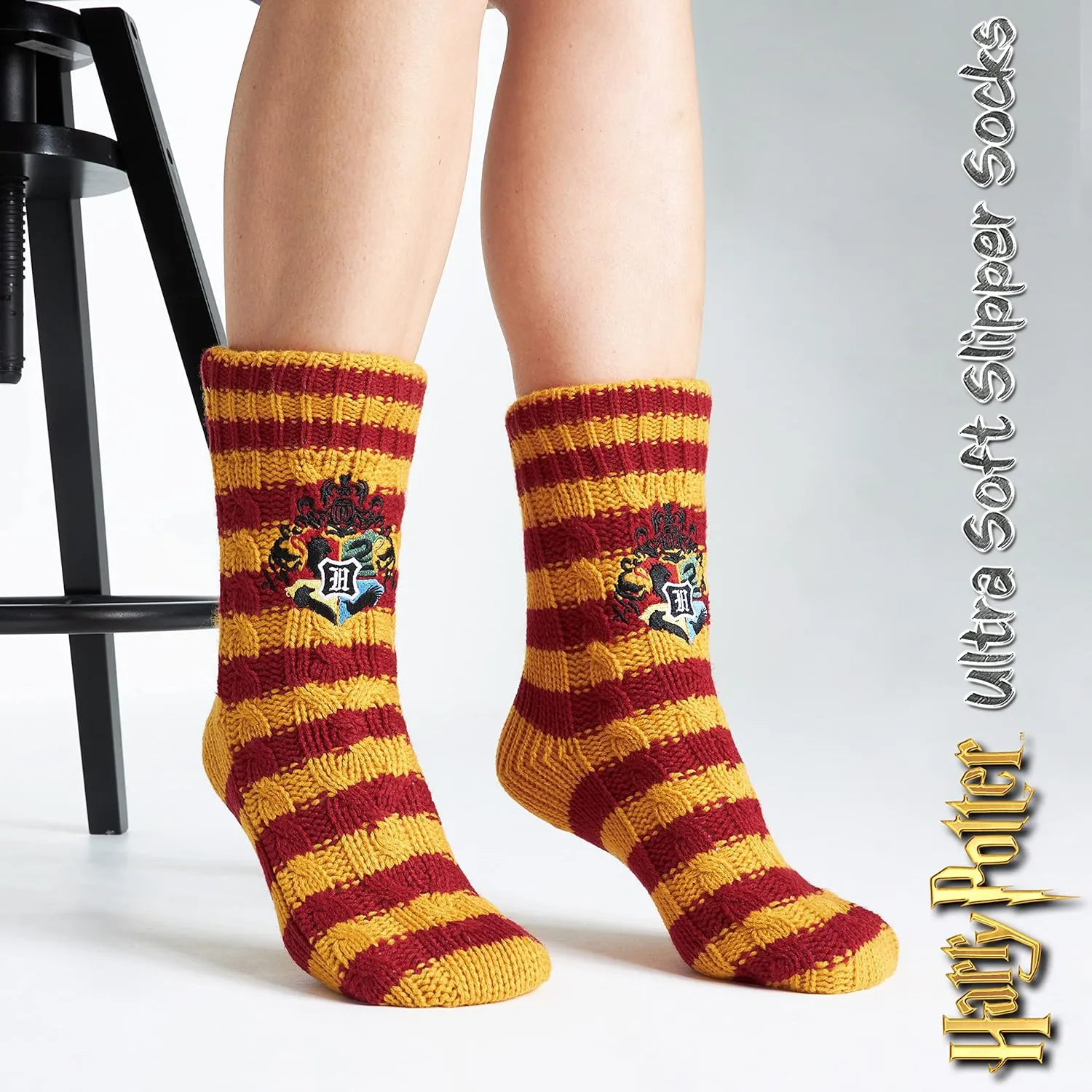 Harry Potter Womens Slipper Socks, Fleece Lined Non Slip Socks - Gifts for Her