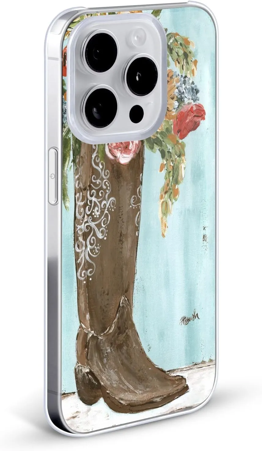 Head Case Designs Officially Licensed Haley Bush Boot Floral Painting Hard Back Case Compatible with Apple iPhone 16 Pro