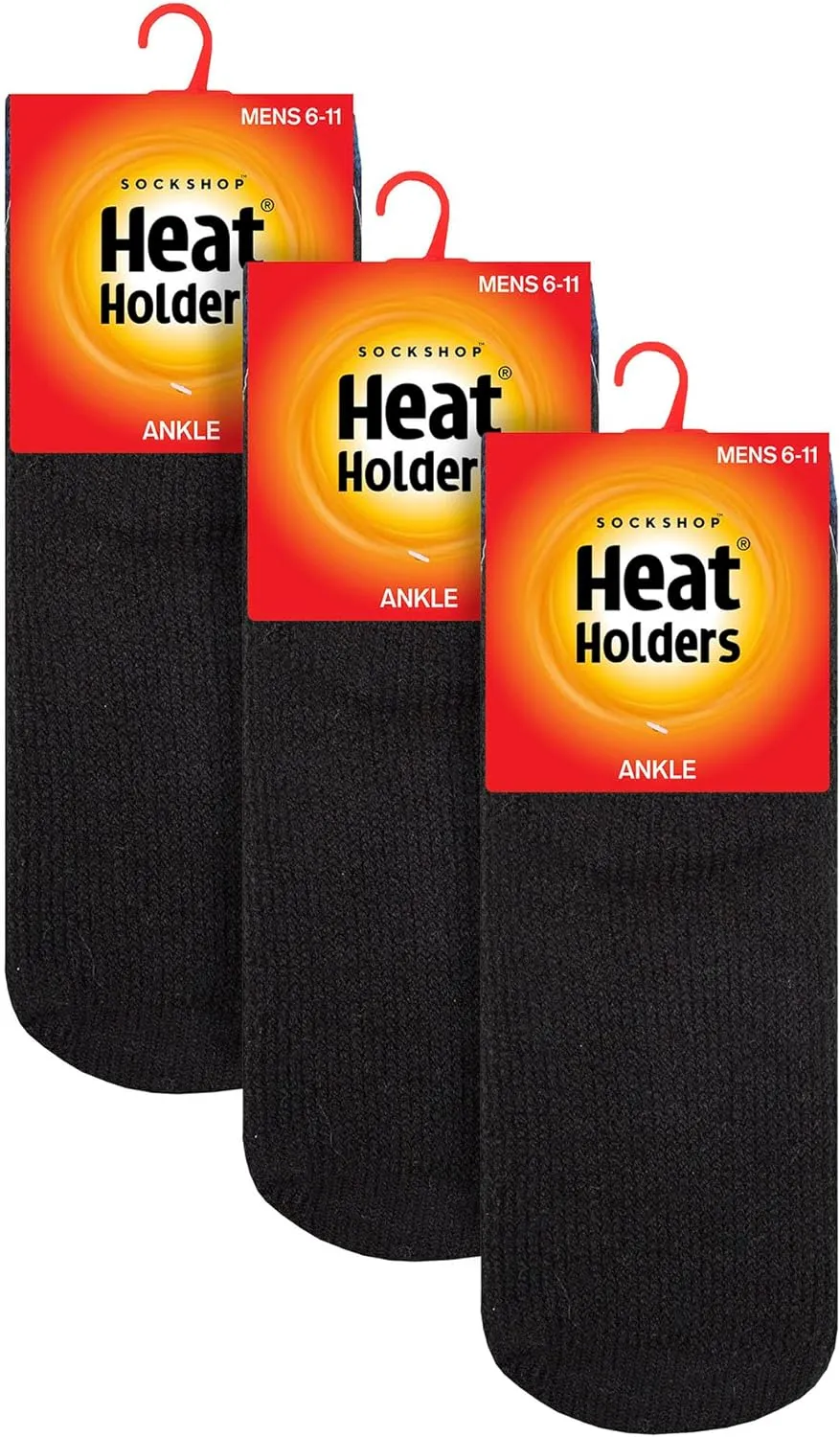 HEAT HOLDERS 3 Pairs Mens Thermal Trainer Socks Multipack Warm Ankle Socks