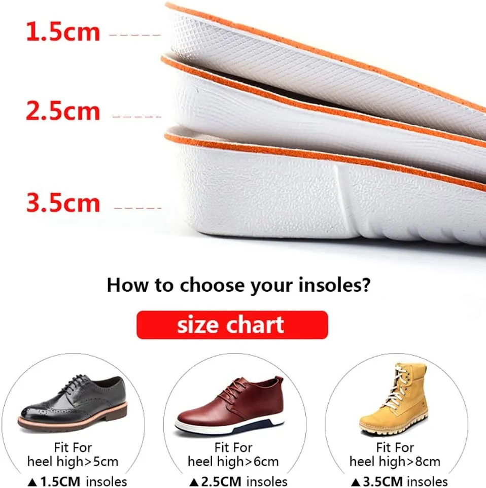 Height Increase Insole 1.5cm/2.5cm/3.5cm Breathable High Full Shoe Insoles Shoe Inserts Cushion Pads Lift Kits Elevator Insoles for Men Women White