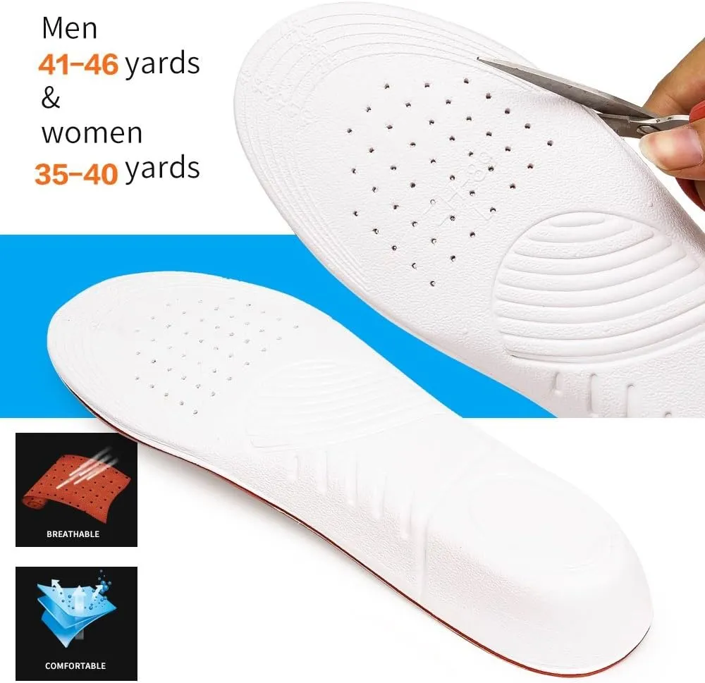 Height Increase Insole 1.5cm/2.5cm/3.5cm Breathable High Full Shoe Insoles Shoe Inserts Cushion Pads Lift Kits Elevator Insoles for Men Women White