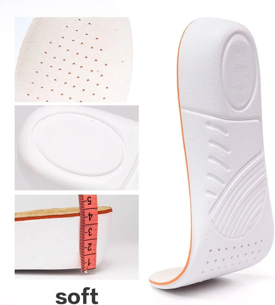 Height Increase Insole 1.5cm/2.5cm/3.5cm Breathable High Full Shoe Insoles Shoe Inserts Cushion Pads Lift Kits Elevator Insoles for Men Women White