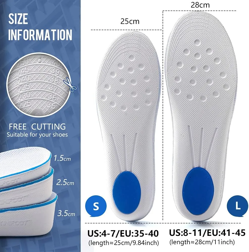 Height Increase Insole Arch Support Breathable Shoe Insoles Heel Lift Inserts Elevator Insoles for Men Women
