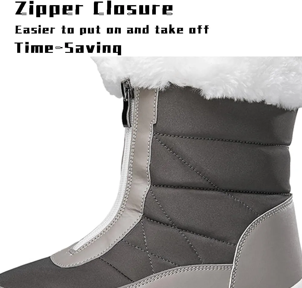 HESBITEUL Boots for Women Outdoor Winter Booties: Snow Boots Lightweight for Skiing