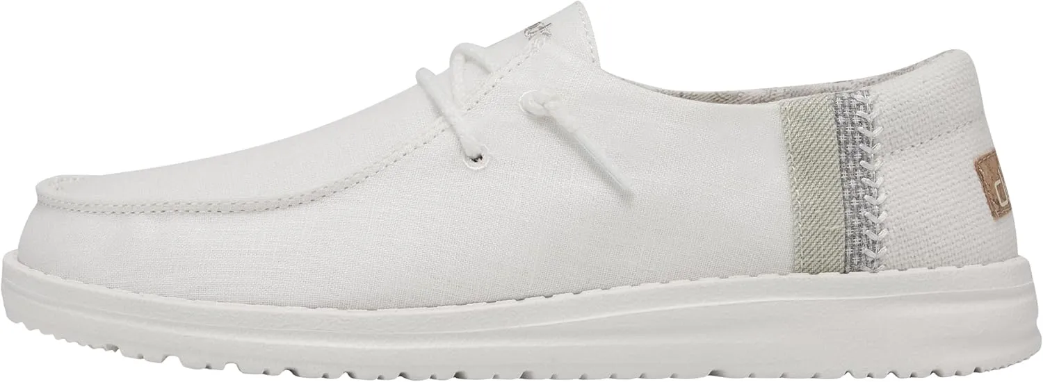 Hey Dude Women's Wendy Linen | Women’s Shoes | Women’s Lace Up Loafers | Comfortable & Light-Weight