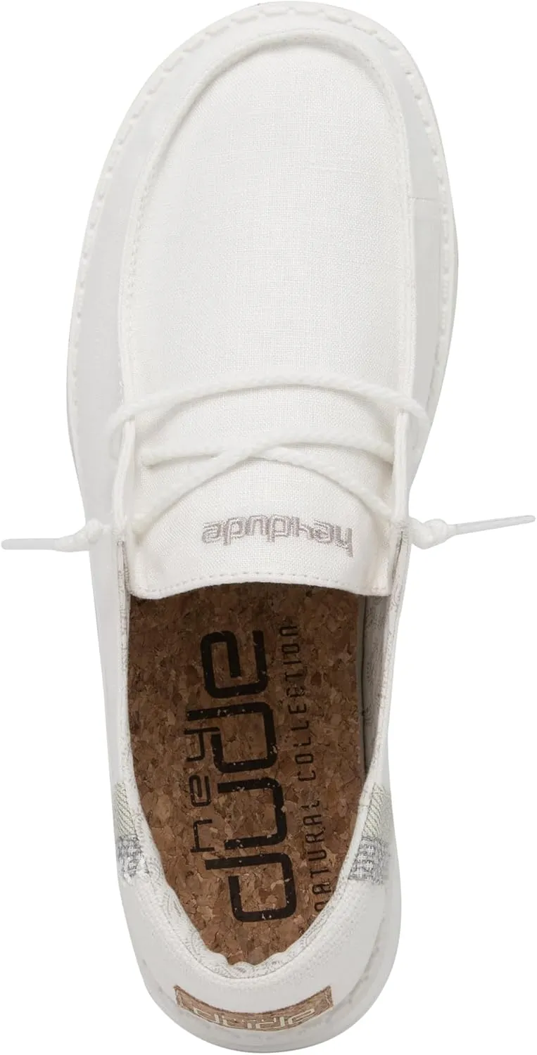 Hey Dude Women's Wendy Linen | Women’s Shoes | Women’s Lace Up Loafers | Comfortable & Light-Weight