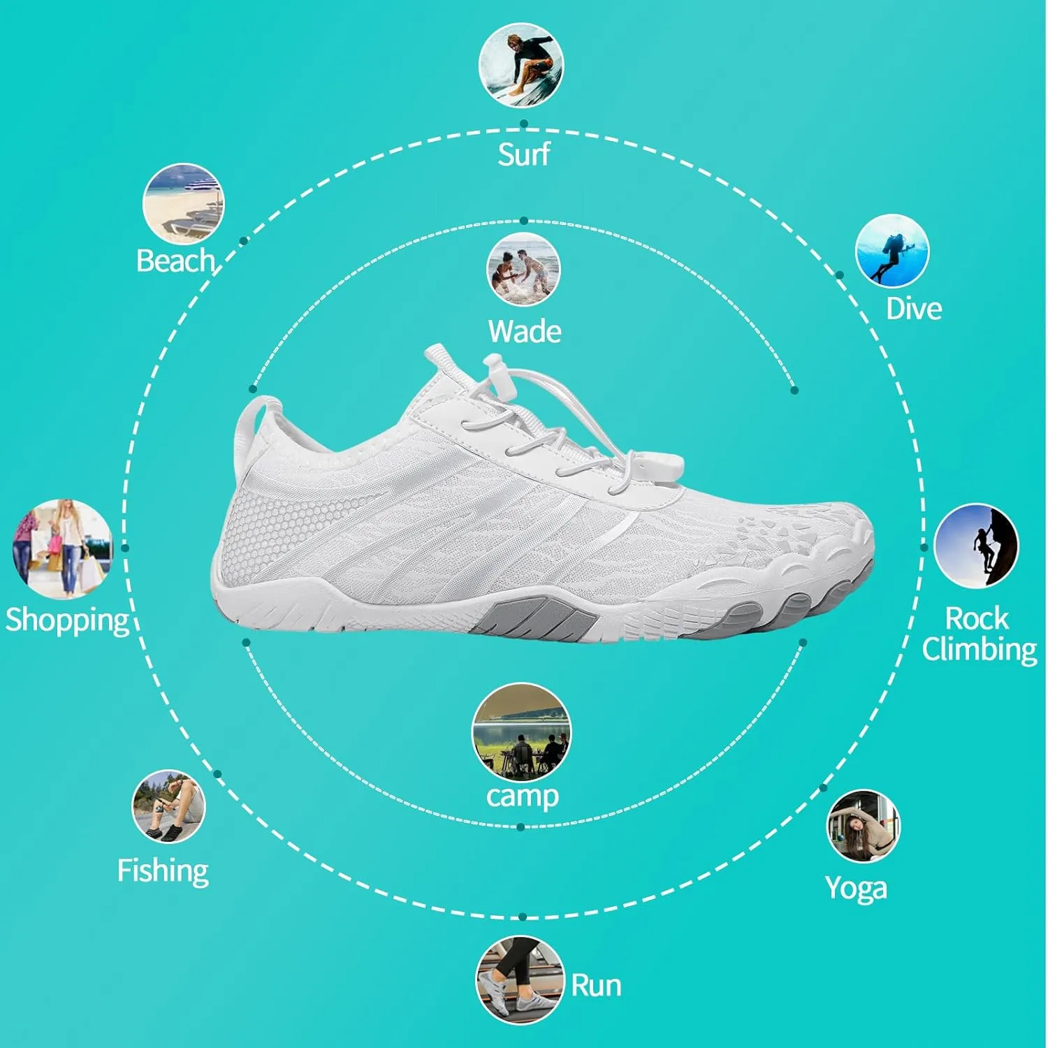 Hike Barefoot Shoes for Women Men, New Barefoot Footwear, Non-Slip Water Shoes,Breathable Non-Slip Footwear Wide Toe