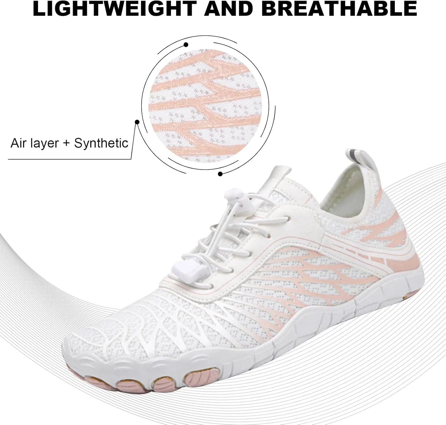 Hike Barefoot Shoes Womens Mens, Pro Water Shoe Women Men Footwear Barefoot Hike Shoes for Travel, Wide Toe Box Non-Slip Breathable Zero Drop Shoe