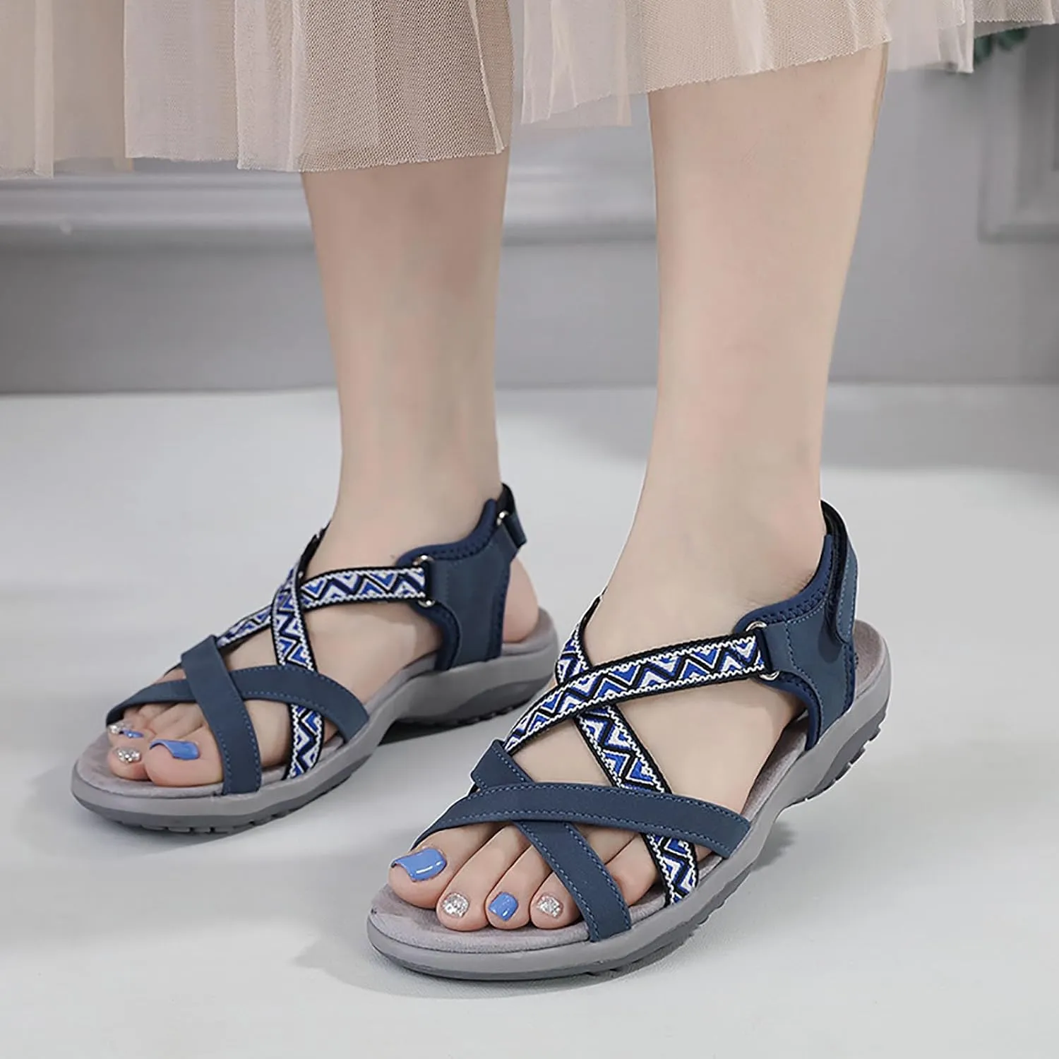 Hiking Sandals Women Comfort Summer Stylish Athletic Non-Slip Outdoor Walking Sandal for Outdoor Beach With Arch Support