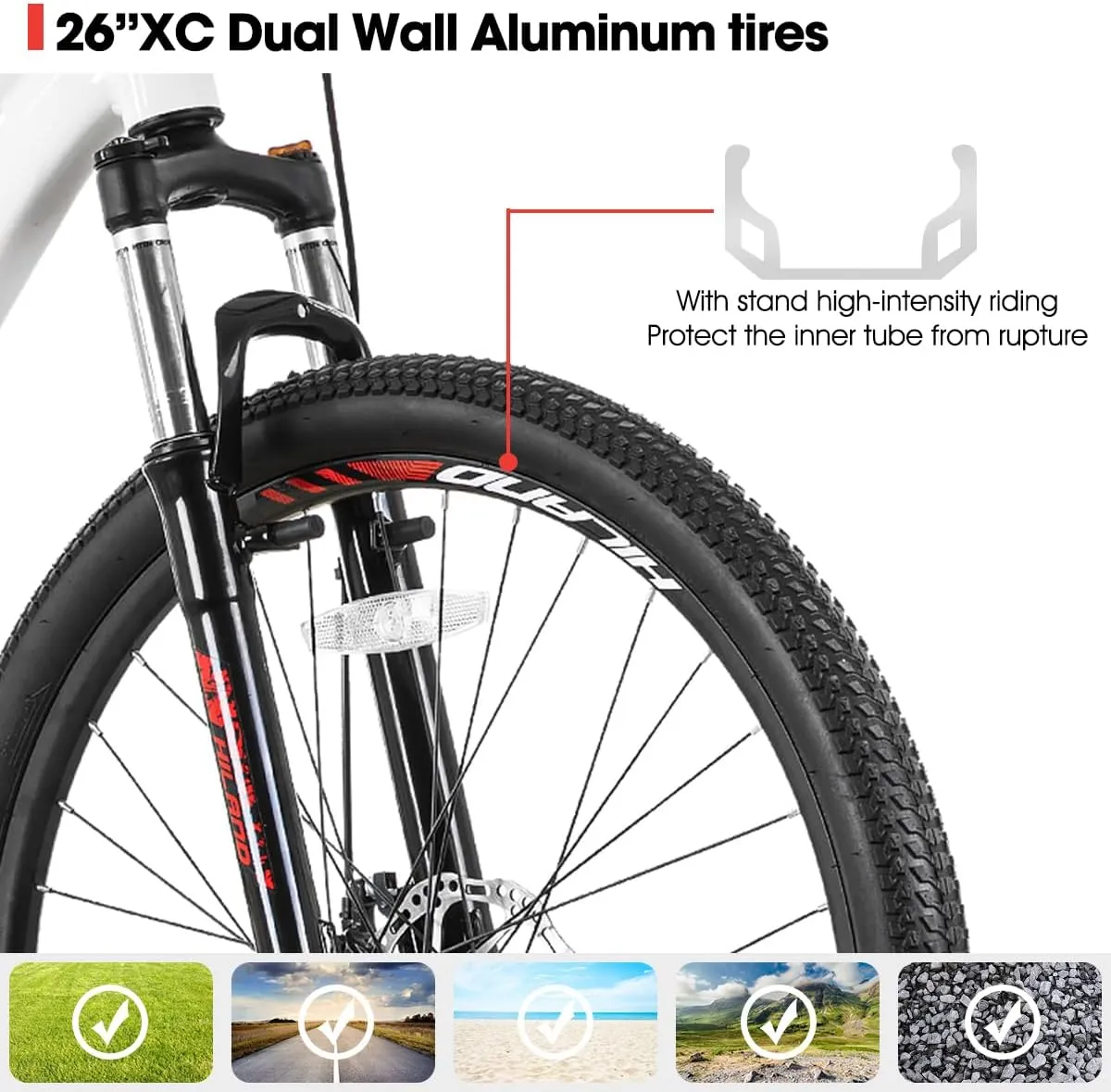 HILAND 20 26 27.5 Inch Mountain Bike for Women Girl, 7/21 Speed with Lock-Out Suspension Fork, Aluminum Frame MTB, Adult Ladies Womens Bike Mens Bicycle