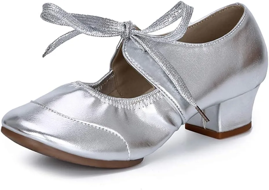 HIPPOSEUS Women's Latin Dance Practice Shoes Split Sole Ballroom Dance Training Shoes,Model 215
