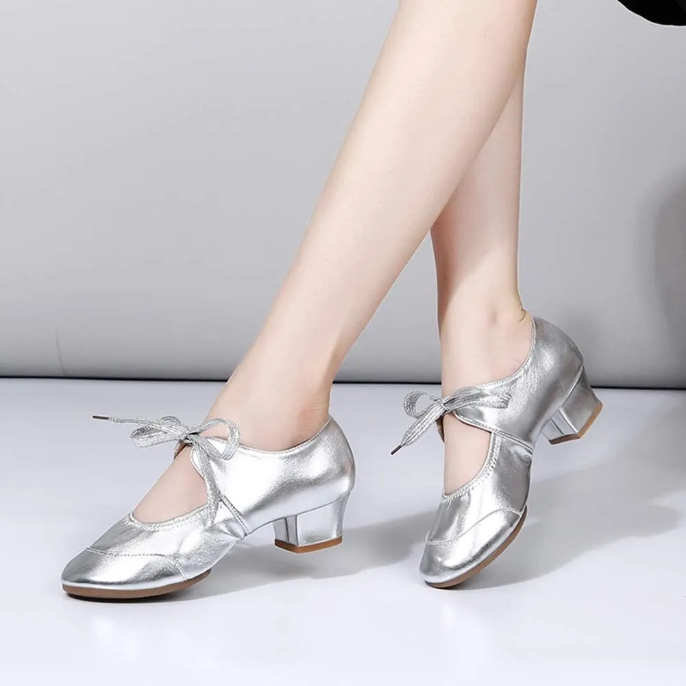 HIPPOSEUS Women's Latin Dance Practice Shoes Split Sole Ballroom Dance Training Shoes,Model 215
