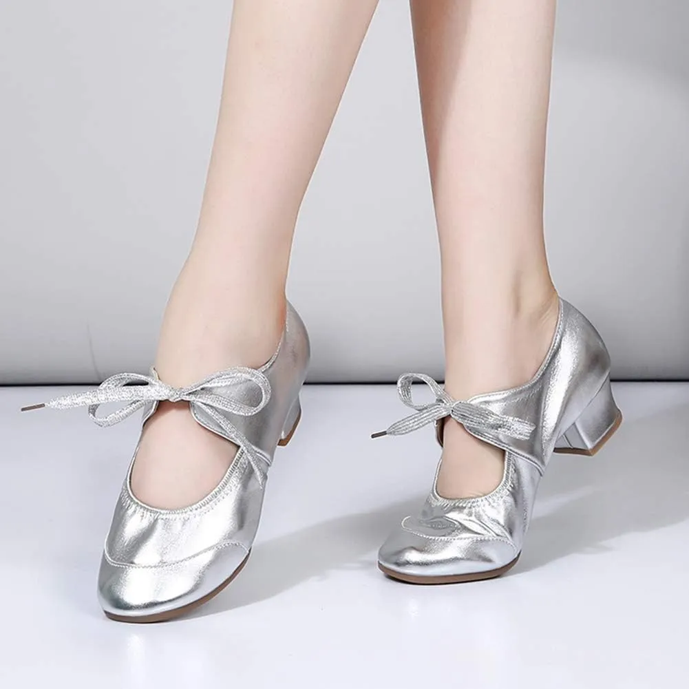 HIPPOSEUS Women's Latin Dance Practice Shoes Split Sole Ballroom Dance Training Shoes,Model 215