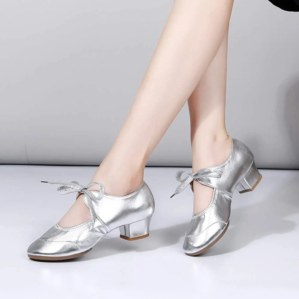 HIPPOSEUS Women's Latin Dance Practice Shoes Split Sole Ballroom Dance Training Shoes,Model 215