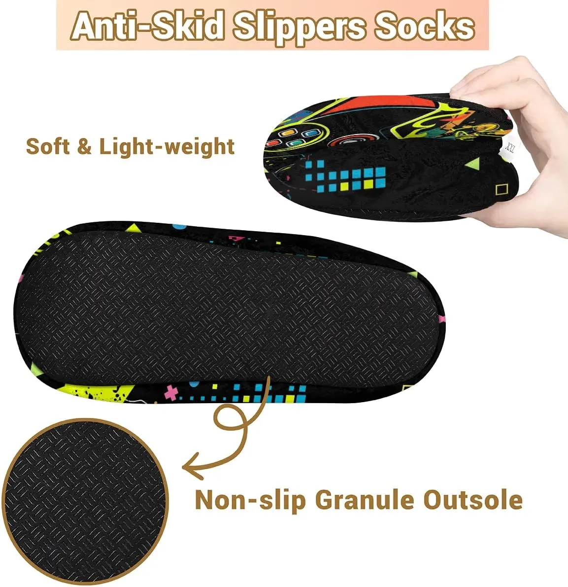 House Slippers for Women Men Slipper Socks Fuzzy Memory Foam Closed Back Slippers House Shoes Indoor Outdoor