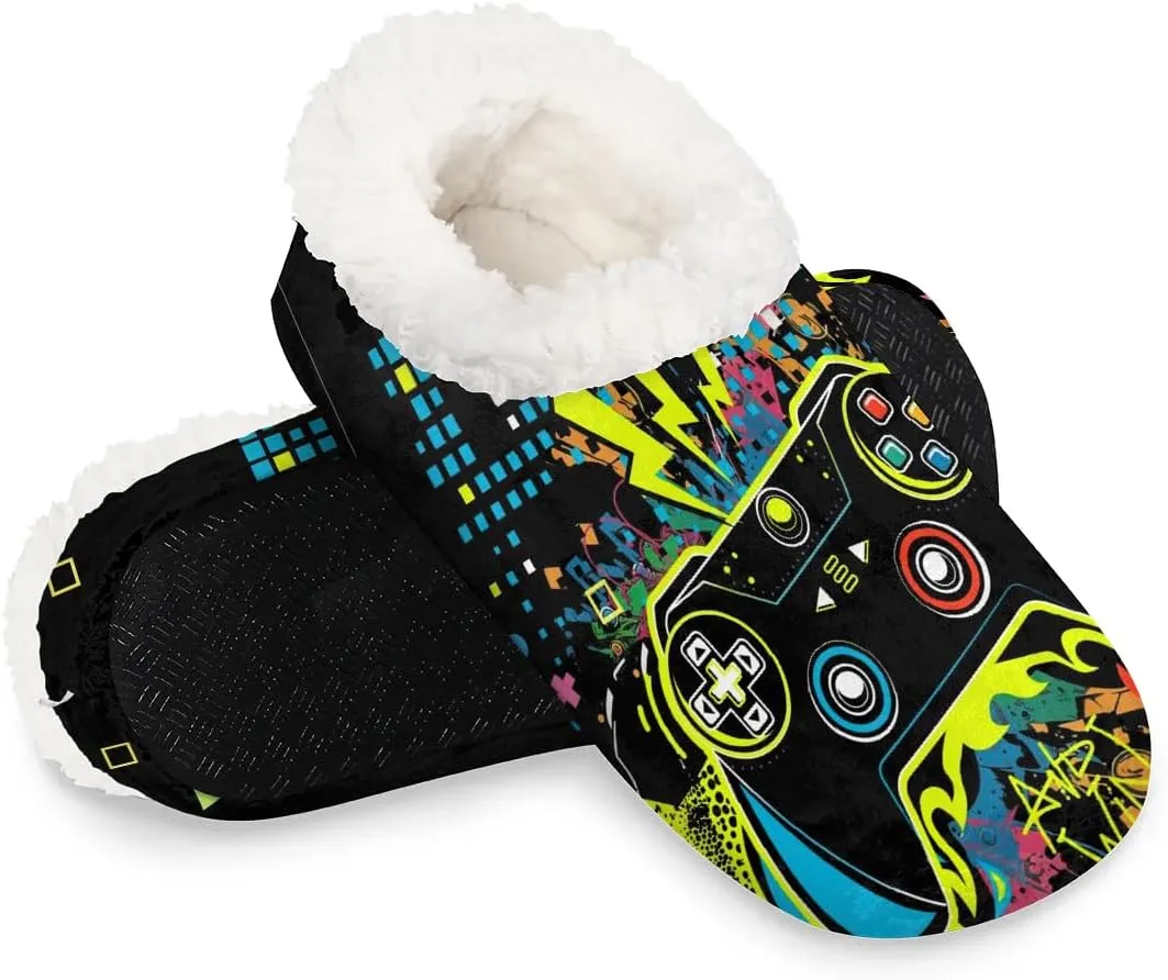House Slippers for Women Men Slipper Socks Fuzzy Memory Foam Closed Back Slippers House Shoes Indoor Outdoor
