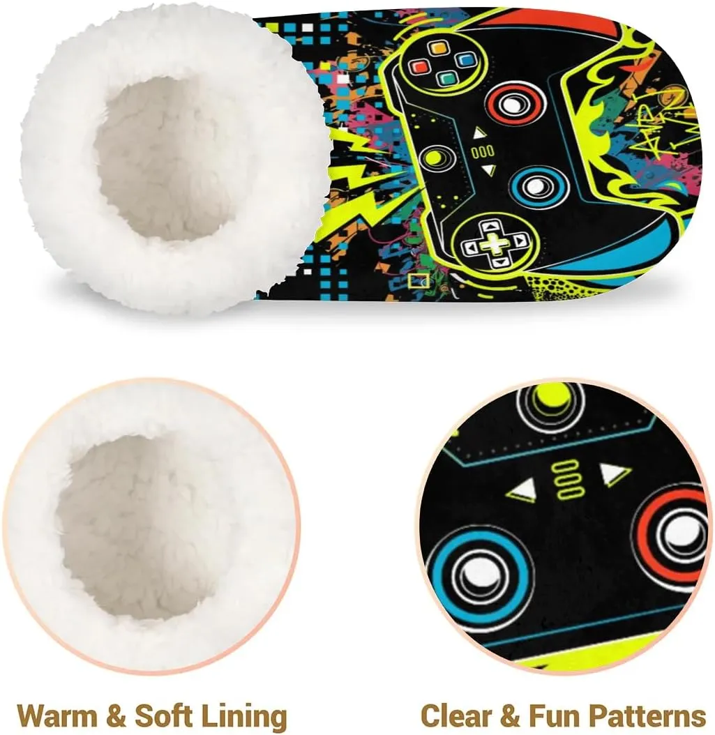House Slippers for Women Men Slipper Socks Fuzzy Memory Foam Closed Back Slippers House Shoes Indoor Outdoor