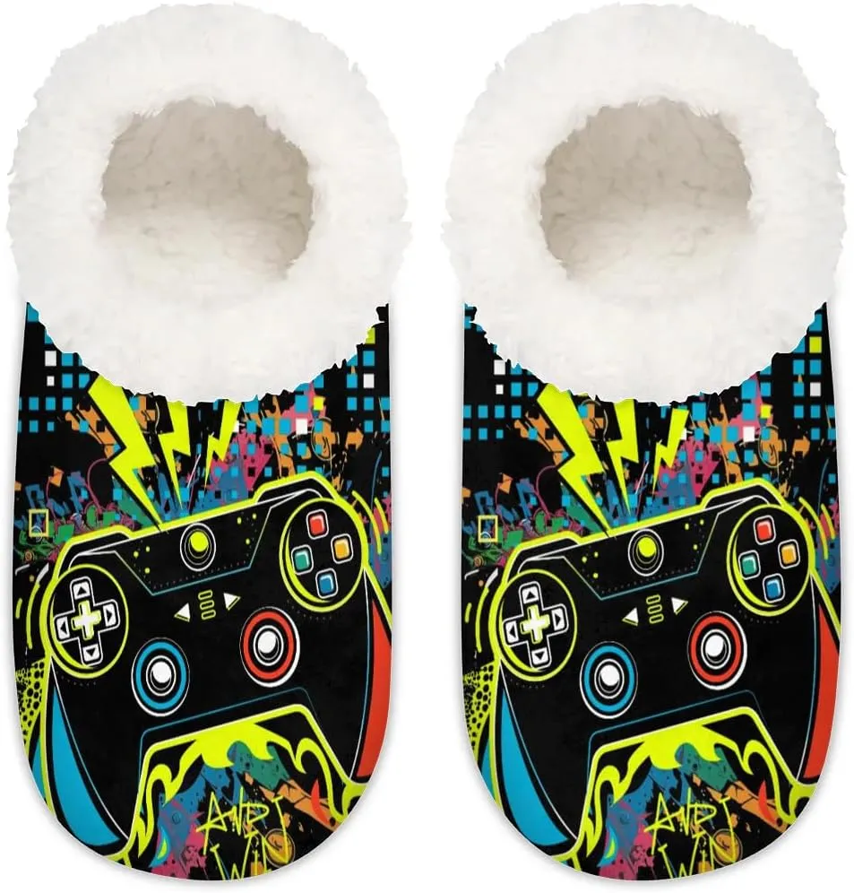 House Slippers for Women Men Slipper Socks Fuzzy Memory Foam Closed Back Slippers House Shoes Indoor Outdoor