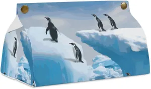 Household Tissue Paper Set, Penguins On The Iceberg Printed Multipurpose Tissue Cover,Travel Christmas Tissue Pack,Flat Tissue Pack