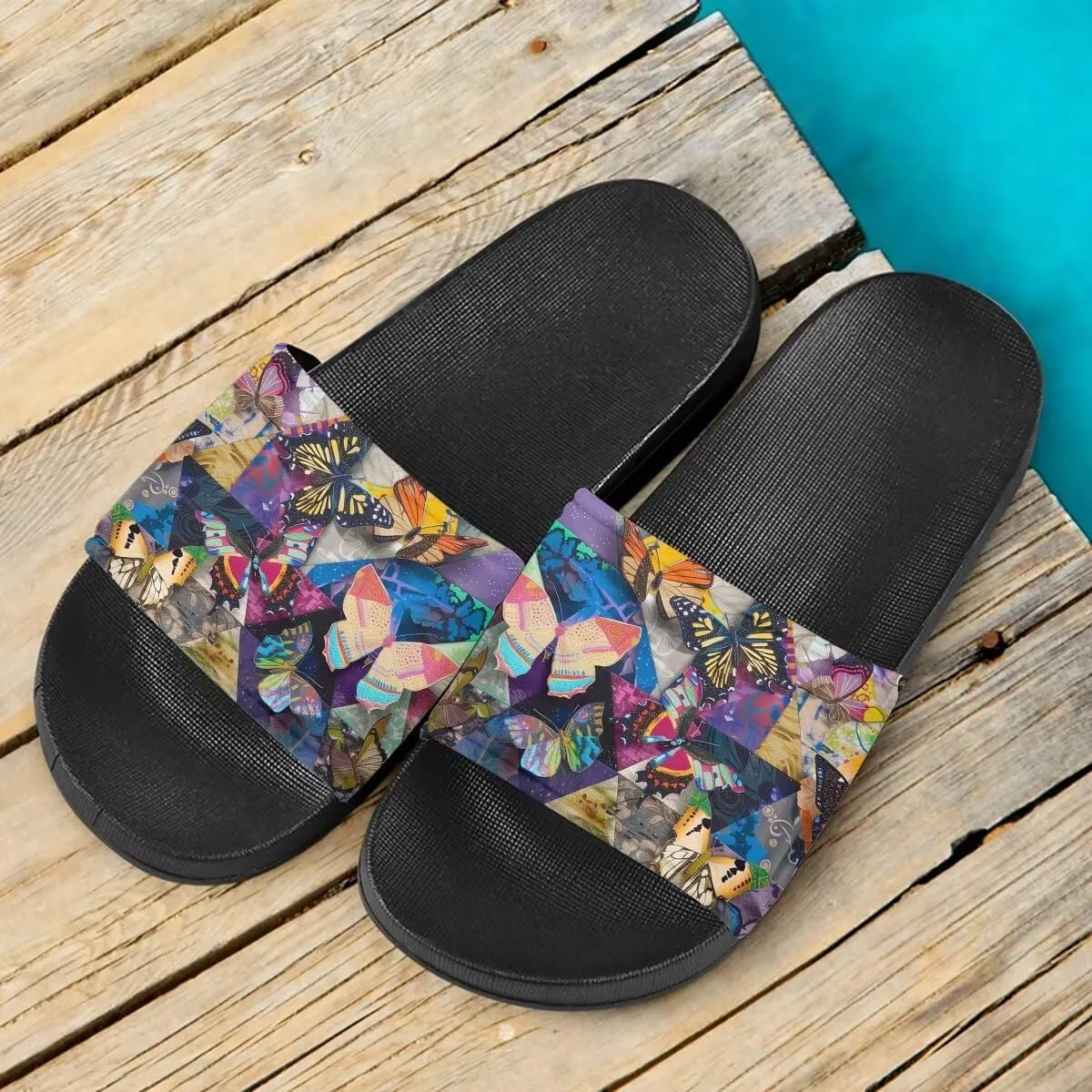 Howilath Novelty Animals Pattern Women's Slide Sandals, Casual Soft Sole Open Toe Non-Slip Single Band Slide Sandals
