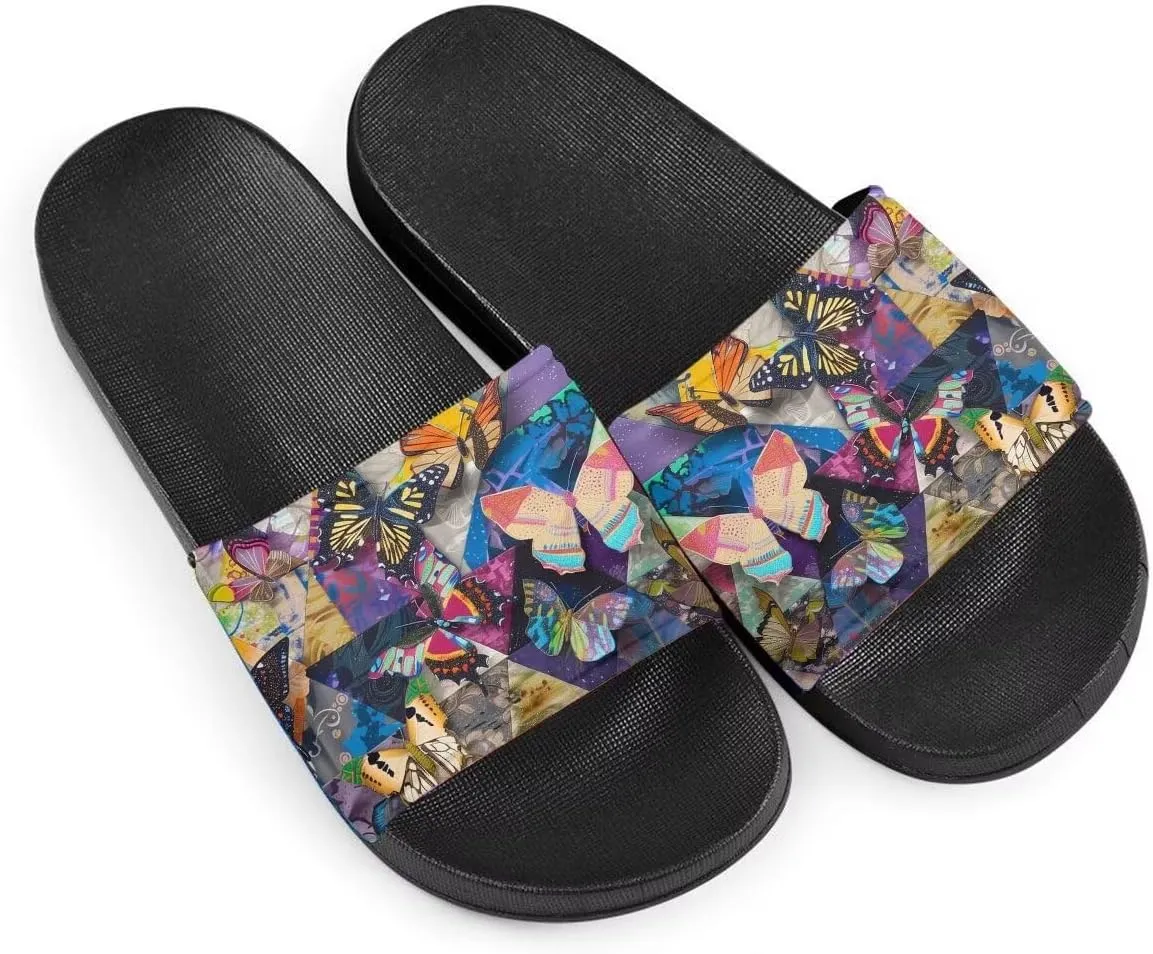 Howilath Novelty Animals Pattern Women's Slide Sandals, Casual Soft Sole Open Toe Non-Slip Single Band Slide Sandals
