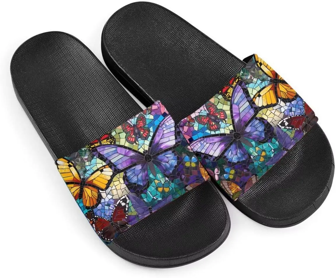 Howilath Women's Casual Slide Sandals, Cartoon Animals Print Comfortable Soft Sole Non-Slip Open Toe EVA Flat Sandals