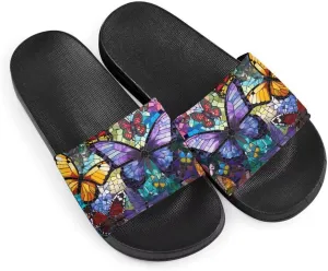 Howilath Women's Casual Slide Sandals, Cartoon Animals Print Comfortable Soft Sole Non-Slip Open Toe EVA Flat Sandals