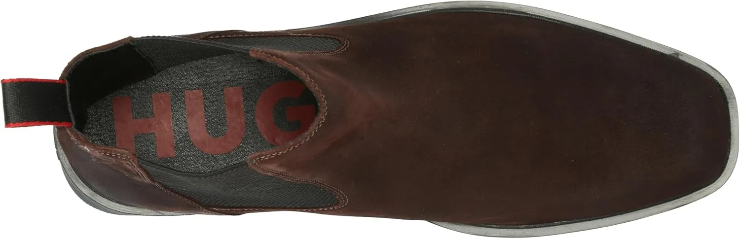 HUGO Men's Brushed Suede Slip on Chelsea Boot