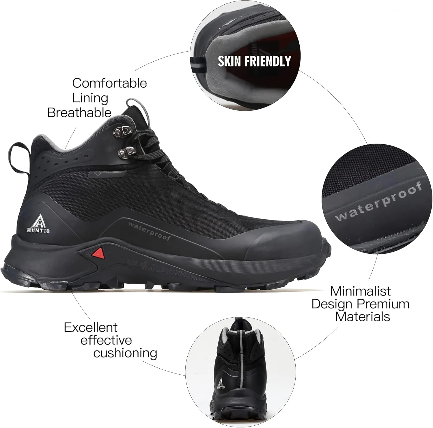 HUMTTO Men's All-Terrain Waterproof Hiking Boots Lightweight Breathable Outdoor Ankle Boots Trekking Hiking Shoes