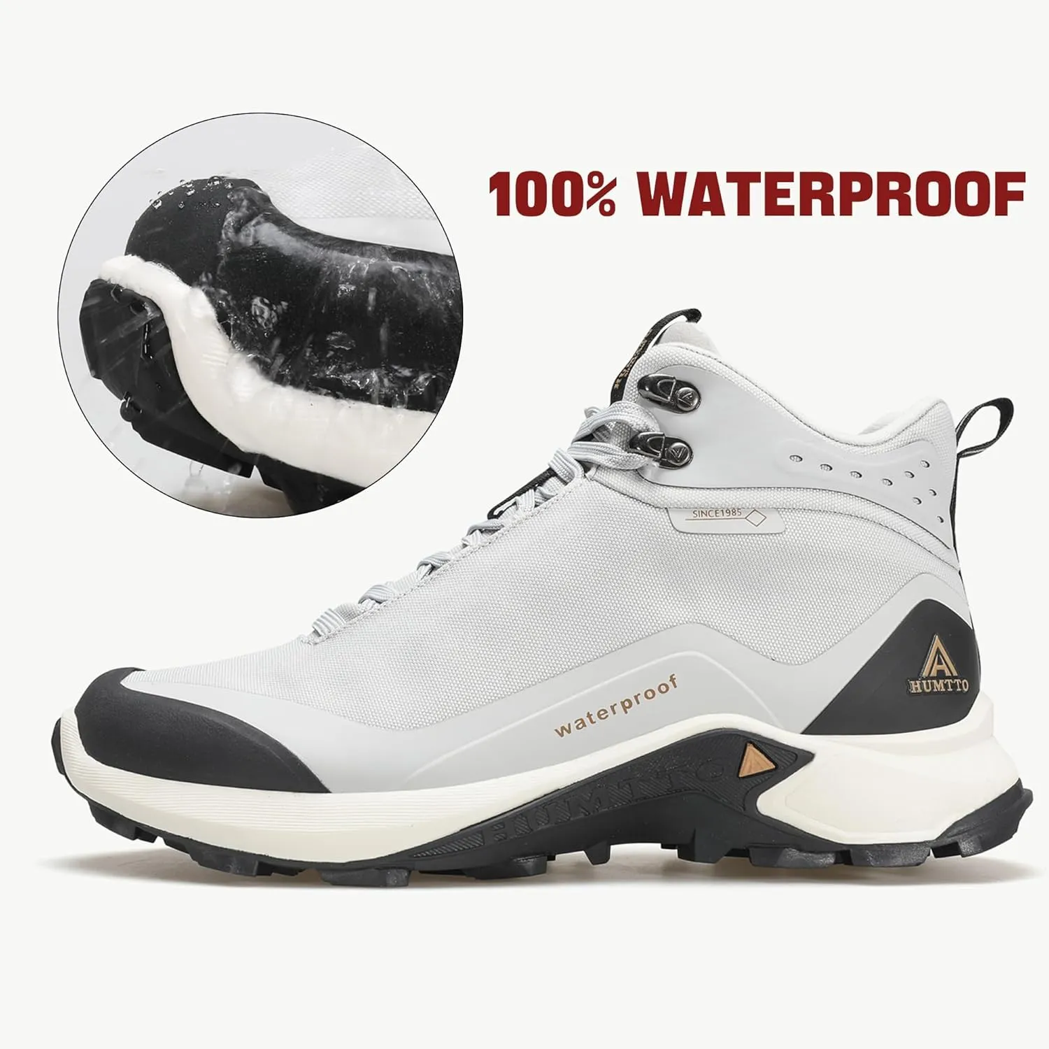 HUMTTO Men's All-Terrain Waterproof Hiking Boots Lightweight Breathable Outdoor Ankle Boots Trekking Hiking Shoes