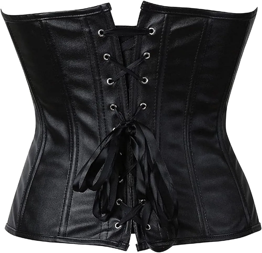 ICEGIA Women's Heavy Duty Corset Double Steel Boned Waist Trainer Corsets Underbust Body Shaper