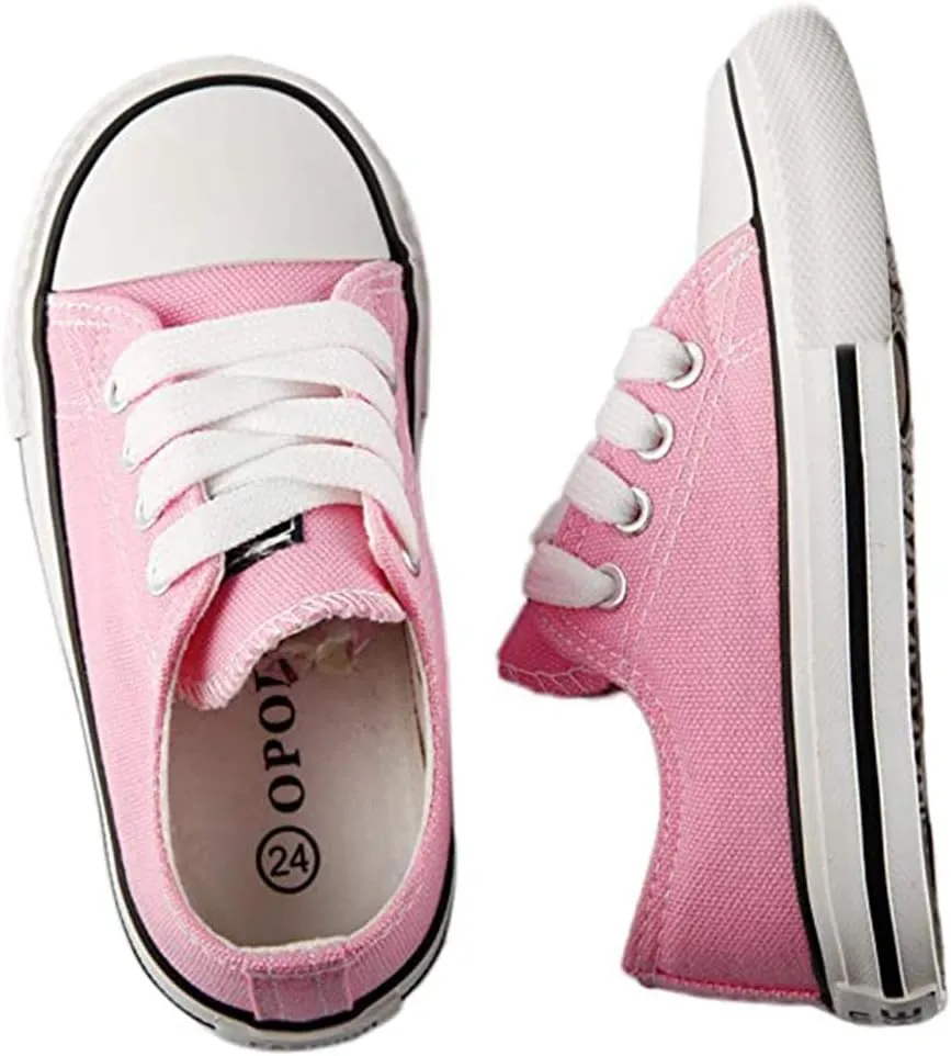 iFANS Boys and Girl Low Top Canvas Kids Lace up Sneakers