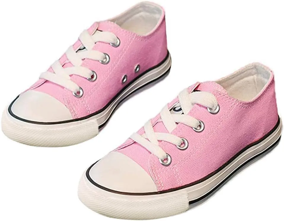 iFANS Boys and Girl Low Top Canvas Kids Lace up Sneakers