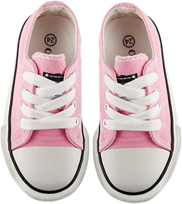 iFANS Boys and Girl Low Top Canvas Kids Lace up Sneakers