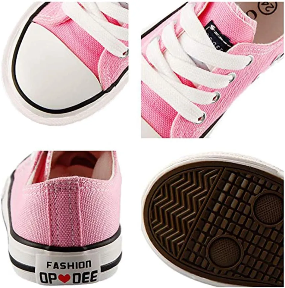 iFANS Boys and Girl Low Top Canvas Kids Lace up Sneakers