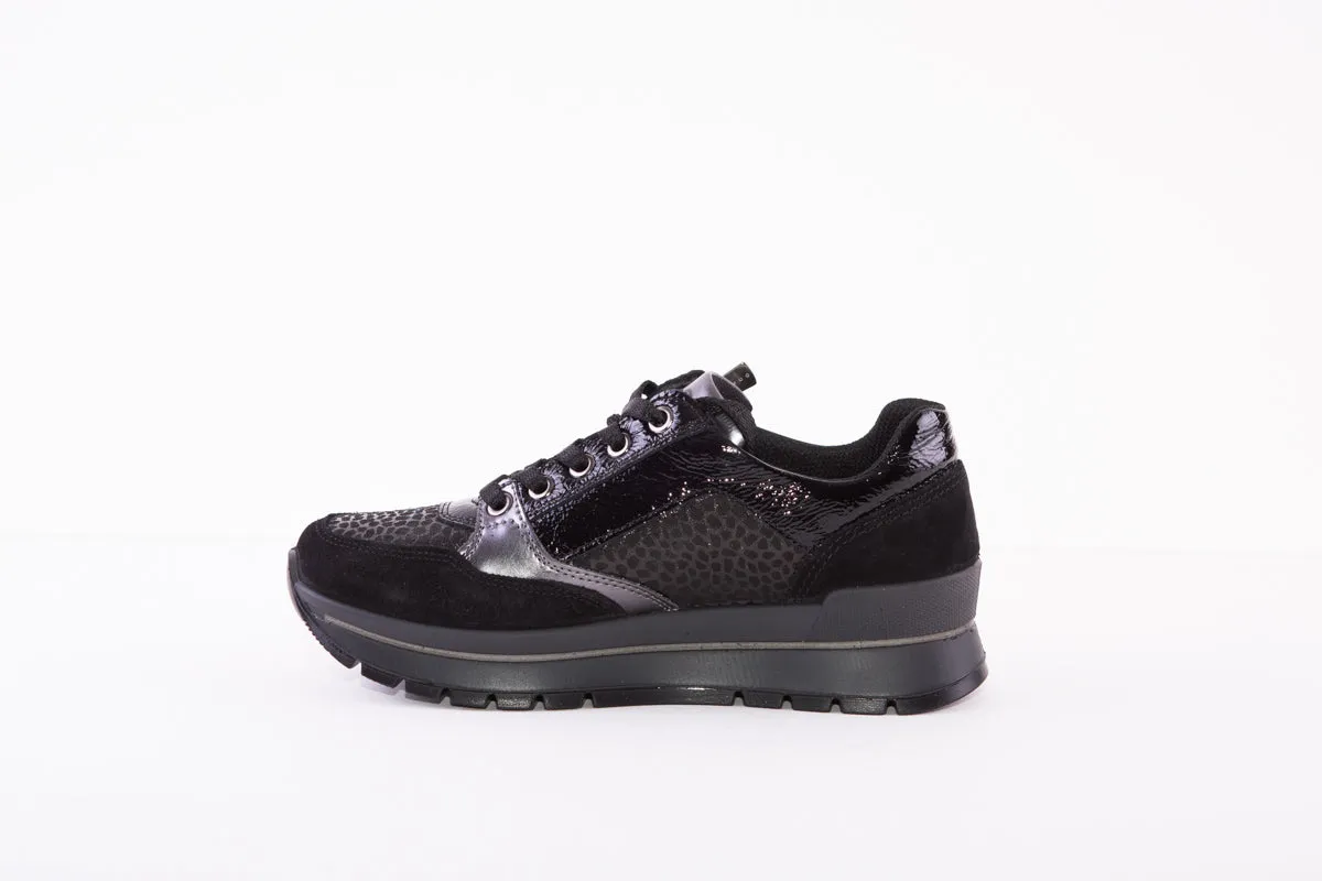 IGI&CO 2673500 LACED FASHION TRAINER - BLACK/BLACK PATENT