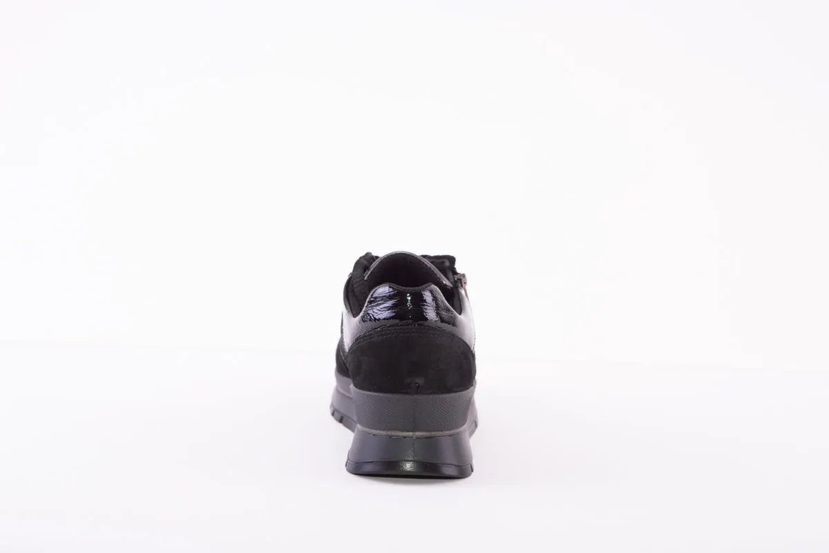 IGI&CO 2673500 LACED FASHION TRAINER - BLACK/BLACK PATENT