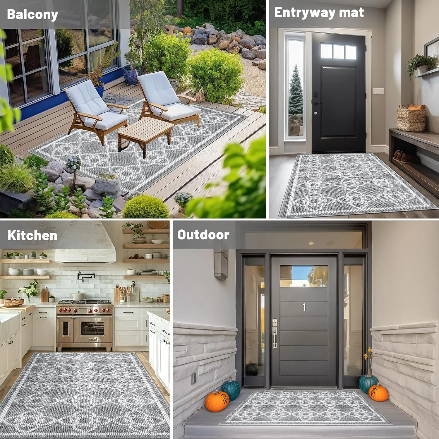 Indoor/Outdoor Non-Slip Door Mat, 32"X48", Absorbent, Washable, Low Profile - Perfect for Home Entryway