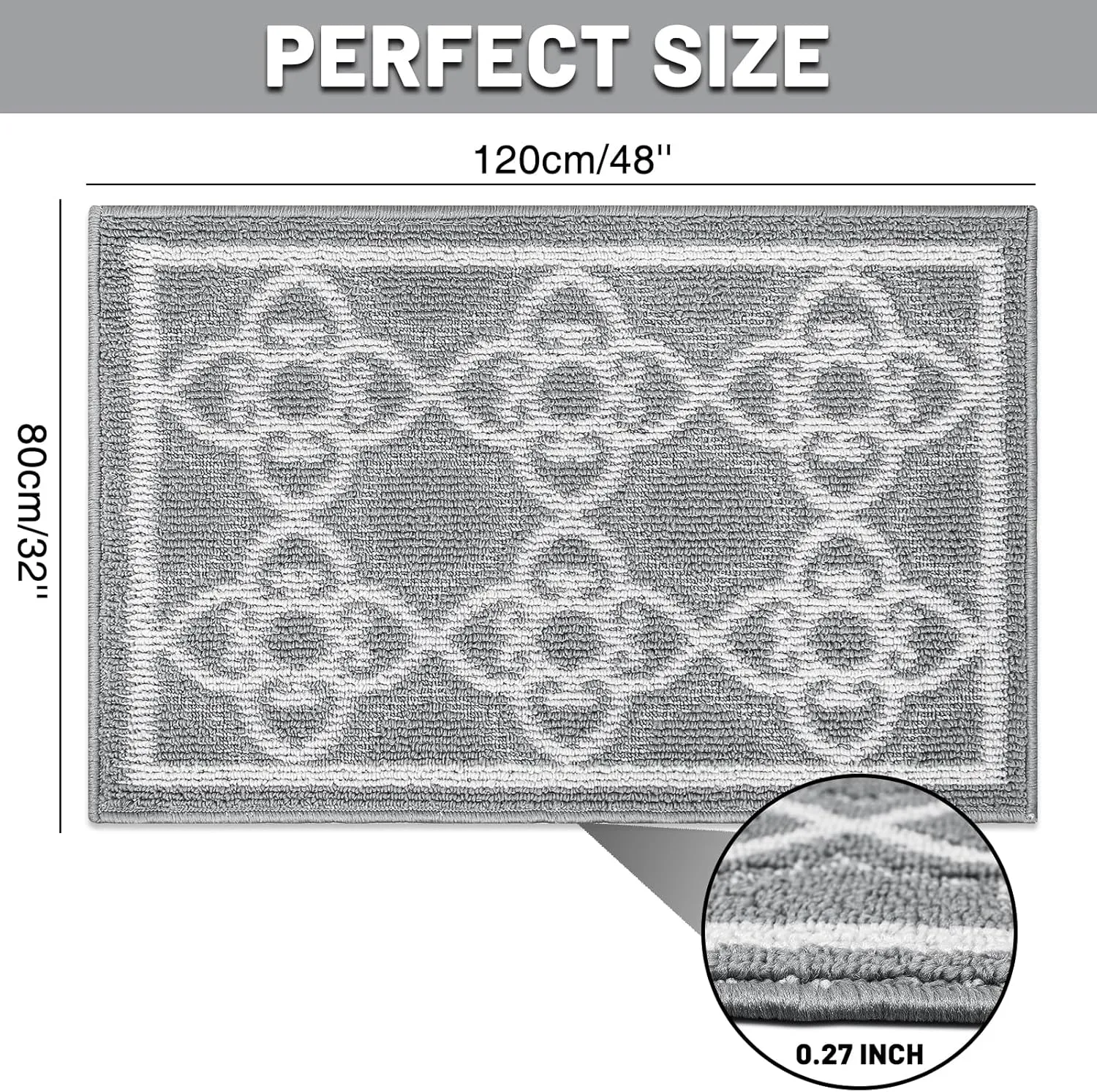 Indoor/Outdoor Non-Slip Door Mat, 32"X48", Absorbent, Washable, Low Profile - Perfect for Home Entryway