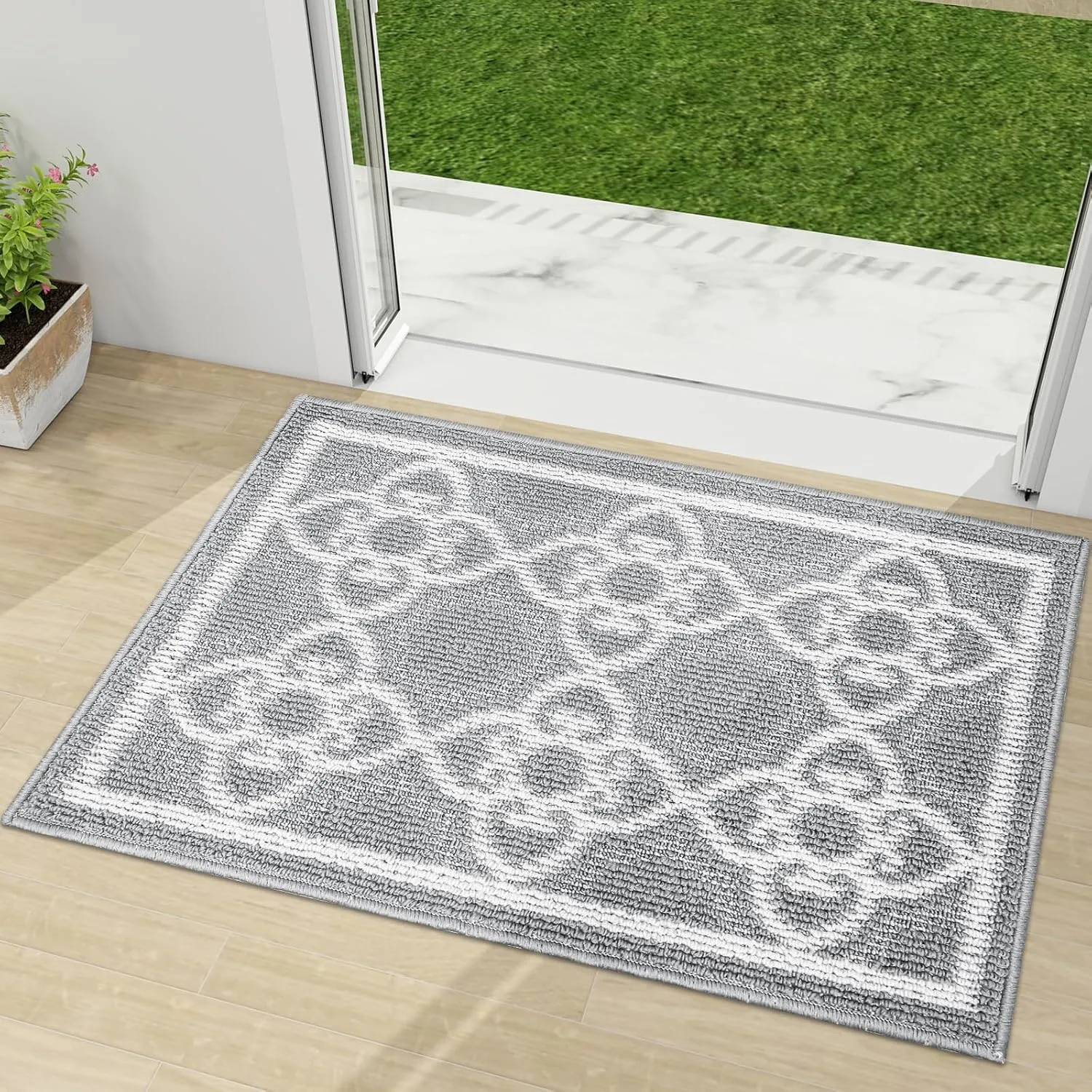Indoor/Outdoor Non-Slip Door Mat, 32"X48", Absorbent, Washable, Low Profile - Perfect for Home Entryway