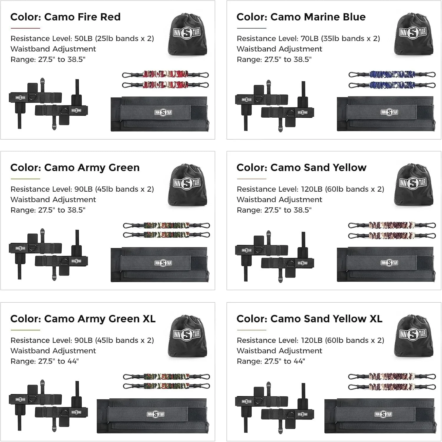 INNSTAR Vertical Jump Trainer Leg Strength Resistance Bands Set for Basketball Triple Jump Football Volleyball Training Provide of Customized Services