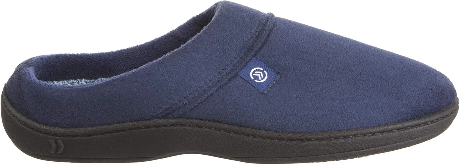 isotoner Men's Open Back Slipper with Memory Foam and Indoor/Outdoor Sole