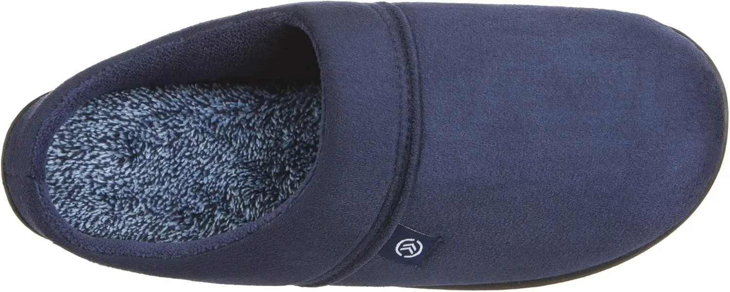 isotoner Men's Open Back Slipper with Memory Foam and Indoor/Outdoor Sole