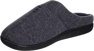 isotoner Men's Preston Heather Knit Slip-on Hoodback Slipper